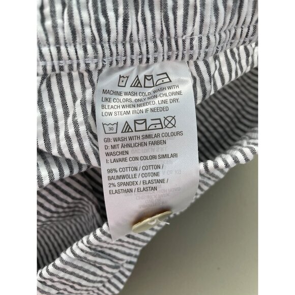 Susan Graver Regular Stripe Stretch Seersucker Crop Pants Black Plus Size 24 NEW - Picture 6 of 7